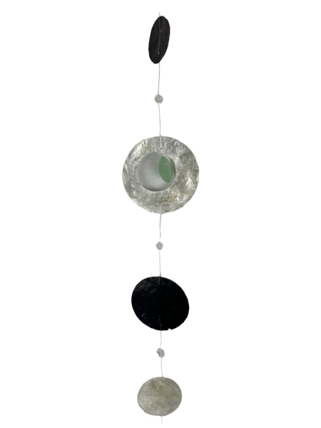Capiz-Girlande L 180 cm "Schwarz/Weiß"